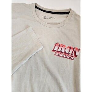 Under Armour Project Rock Shirt Men's‎ 2XL Beige Long Sleeve Iron Paradise Eagle